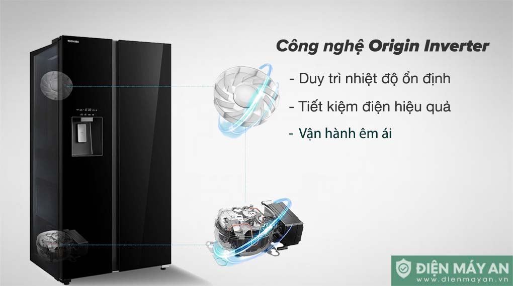 Tủ Lạnh Toshiba Inverter 568 Lít Side By Side GR-RS755WIA-PGV(22)-XK - công nghệ tiết kiệm điện